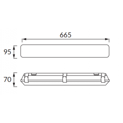 Oprawa pyłoszczelna do tub LED ARNOLD LED 2x0,6m IDEUS (04381)
